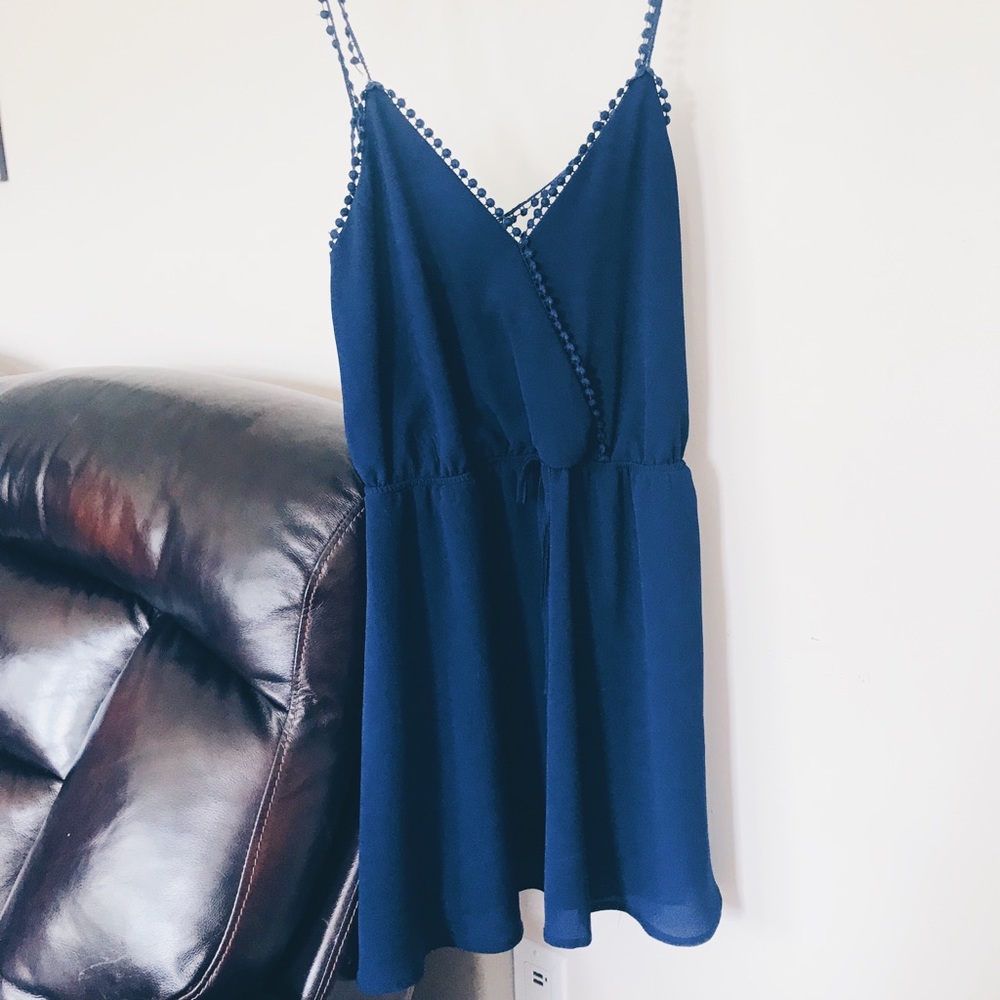 Navy blue mini tank top dress